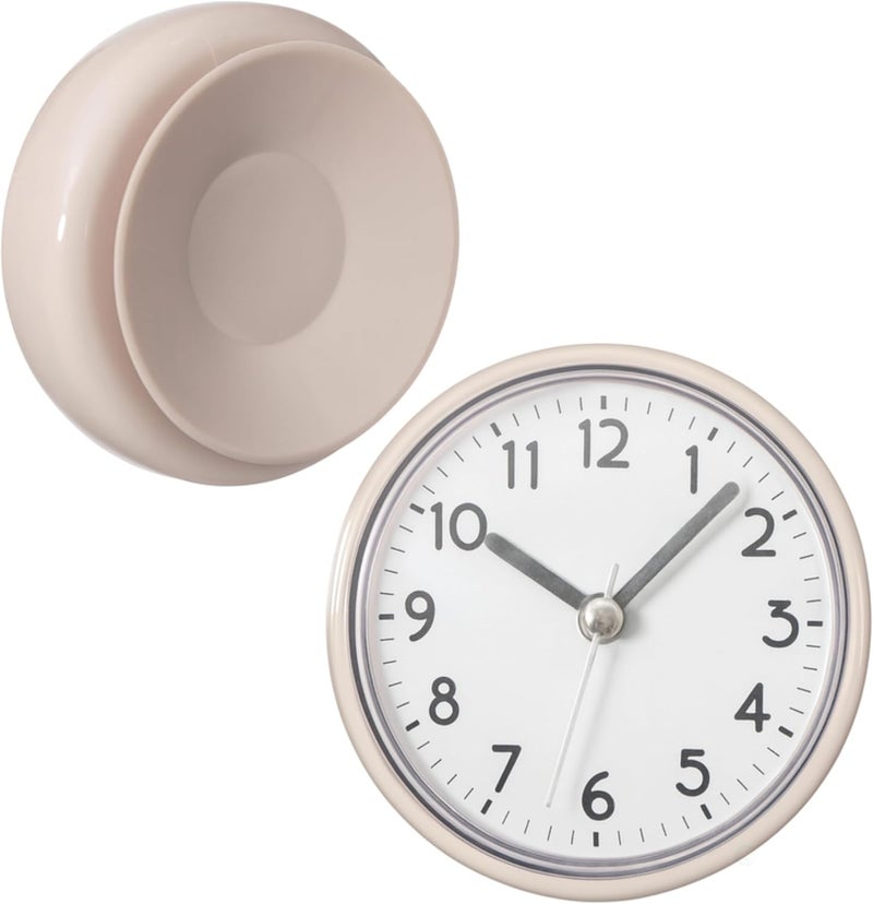 Clockswise 3-Inch Waterproof Wall Mount Bathroom Shower Clock Fog-Free Compact Design with Strong Suction Cup and Clear Easy-to-Read Display Modern Style Accessory for Bathing & Daily Routines, White - Image 1